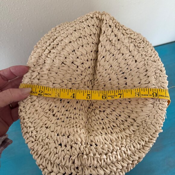 Roxy Tropical Print Red Canvas & Straw Bucket Bag Crossbody NWOT - Picture 9 of 9